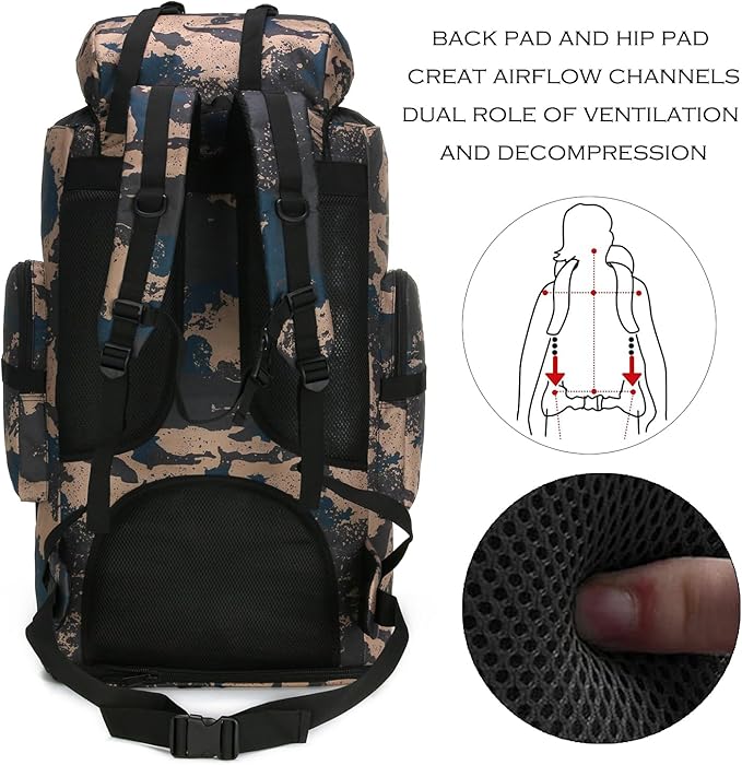 Hiking Backpack for Men 70L/100L Camping Backpack Military Rucksack Molle 3 Days Assault Pack for Climbing