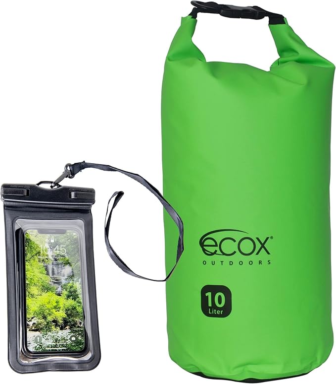 Outdoors Waterproof Dry Bag for Outdoors Activities High Grade 500D PVC Construction Includes Waterproof Phone Case and Side Strap for Easy Carry 10L and 20L Models
