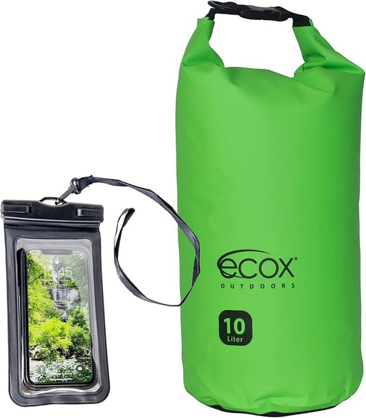 Outdoors Waterproof Dry Bag for Outdoors Activities High Grade 500D PVC Construction Includes Waterproof Phone Case and Side Strap for Easy Carry 10L and 20L Models
