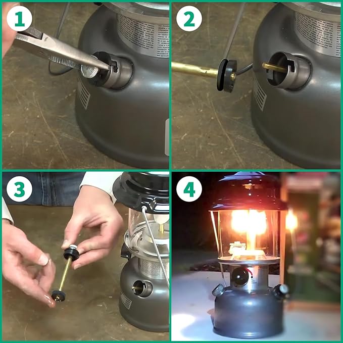 SUNJIKA Camping Stove&Lantern Comprehensive Repair Kit for Coleman Lantern Parts with Coleman Dual Fuel Stove.Check Valve,Air Stem Assembly(200-6381),Universal Plunger Pump Metal Part(242j5201)