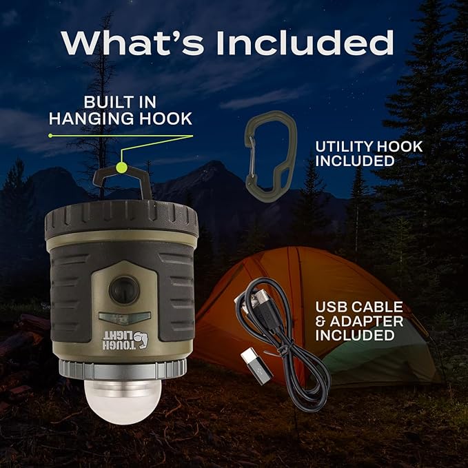 USB Rechargeable Camping Lantern, 1000 Lumens LED Lantern, Tent Lamp, 12000mAh Power Bank, 400 Hour, 7 Modes, Candle Feature, for Outdoors & Emergency