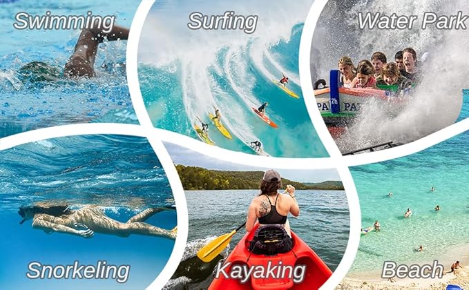 Waterproof Waist Pouch 2-Pack | Beach Accessories Fanny Pack for Swimming Snorkeling Sailing Kayaking Beach Pool Water Parks | Keep Your Phone Wallet Safe and Dry (White & Black)