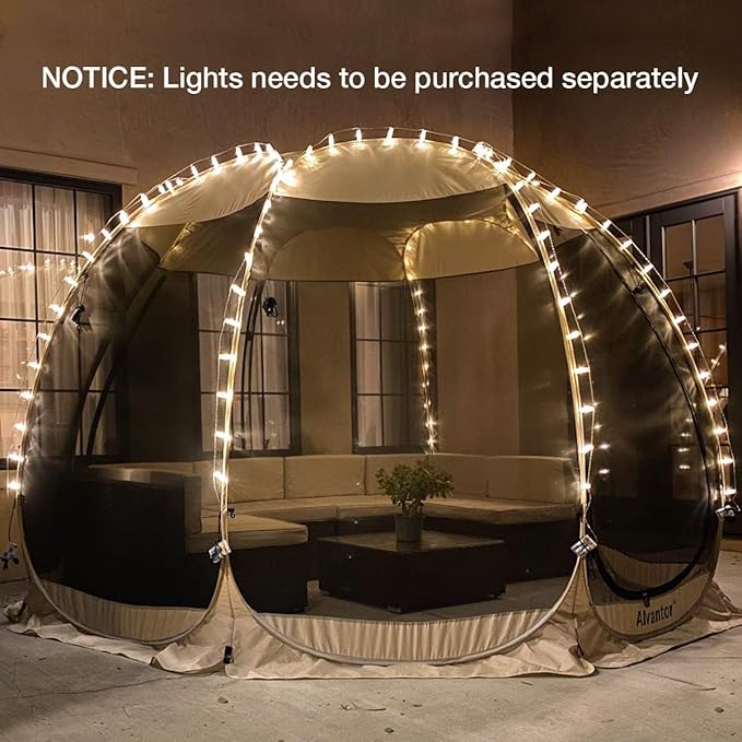 Alvantor Screen House Gazebo, 6-10-15 Person Pop Up Igloo Screened Canopy Tent with Mosquito Netting Sides, Instant UV Resistant Sun Shelter for Garden, Patio, Backyard