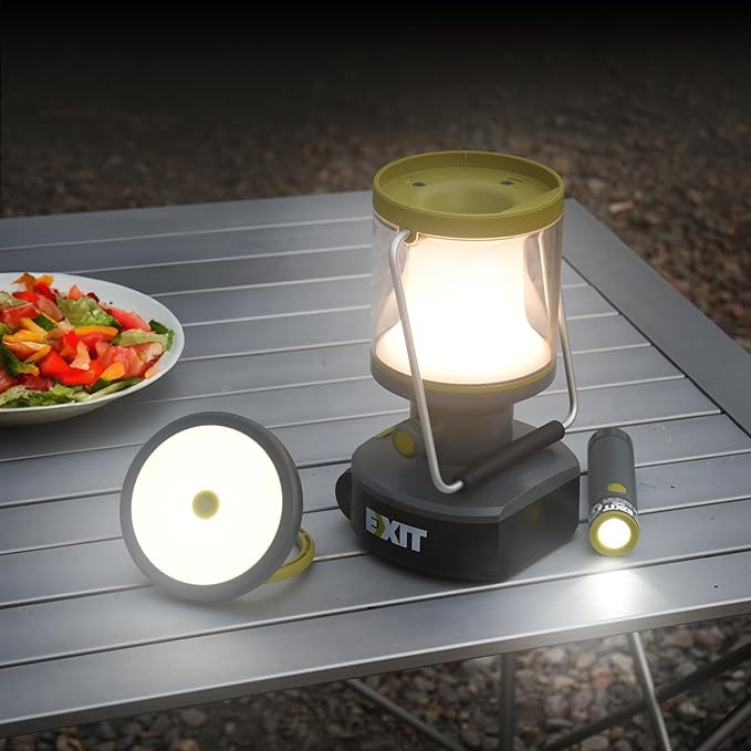 EXIT 20V 3-in-1 Rechargeable LED Lantern EX003, Portable, 800 Lumen Lantern Flashlight for Camping, Hurricane, Emergency, Hiking, Power Outages, 2.0 Ah Battery Included