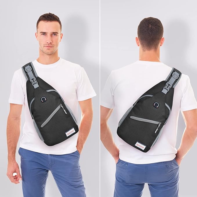 ZOMAKE Sling Bag for Women Men, Small Crossbody Sling Backpack, Mini Water Resistant Shoulder Daypack for Travel, Anti Thief Chest Bag for Hiking, Sports,Black(new)