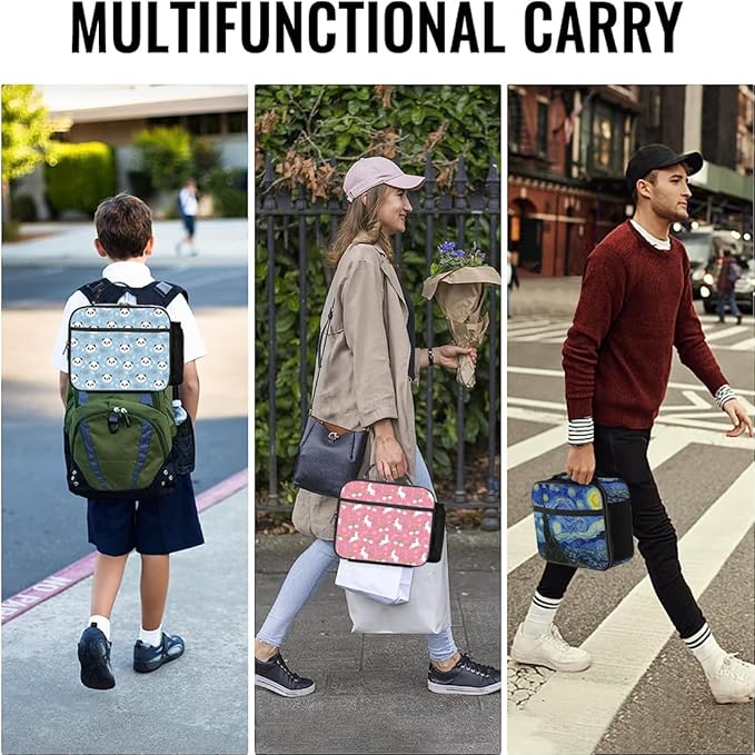 Unicorn Lunch Bag Reusable Insulated Lunch Box Keep Food Cooler Thermal Lunch Tote for Women Men