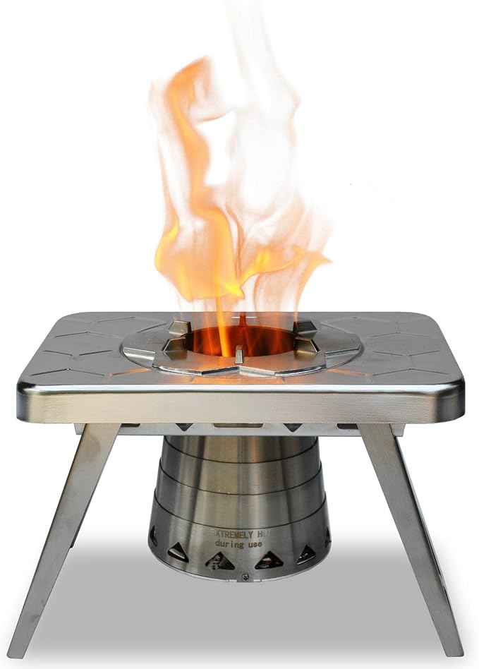 nCamp 4 Piece Outdoor Camping Cooking Stove Prep Surface Set with Carrying Case for Hiking and Backpacking