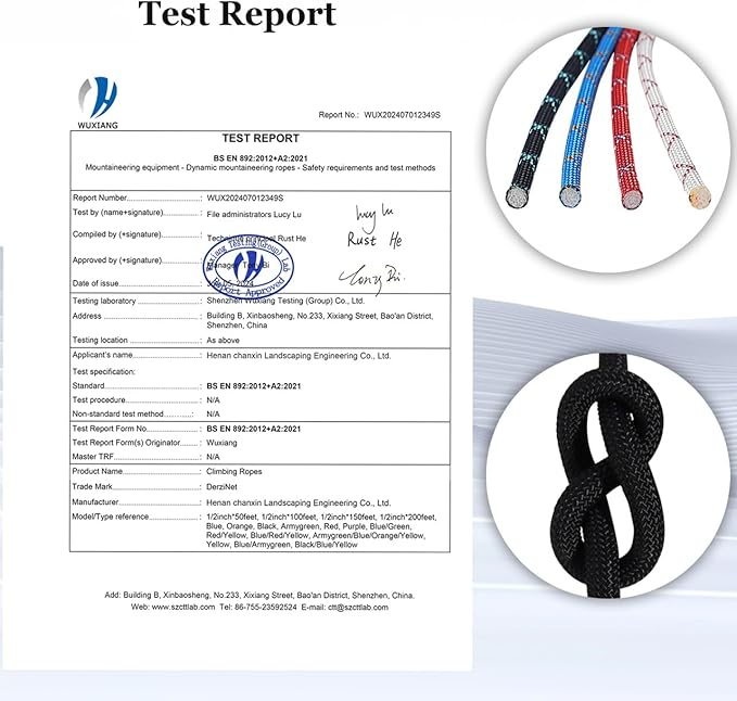 Double Braided Arborist Rope - 1/2 Inch x 100 Feet Polyester High Strength Climbing Rope for Tree Work, Swing, Halyard, Sailing(Black)