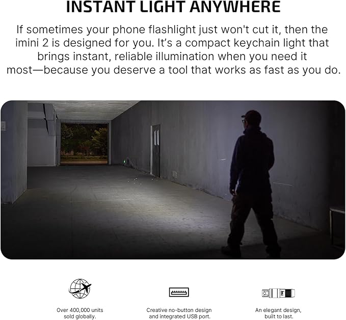 OLIGHT IMINI 2 EDC Rechargeable Keychain Flashlight, 50 Lumens Compact and Portable Mini LED Keyring Lights with Built-in Battery Ideal for Everyday Carry and Emergencies (Dream Blue)