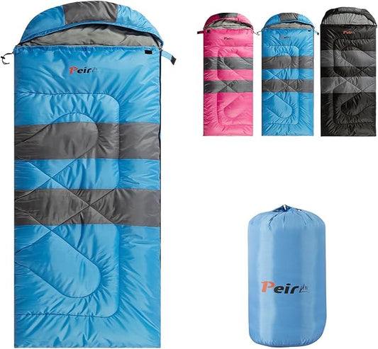 Sleeping Bags, Camping Sleeping Bag for Adults, 3 Season Warm & Cool Weather, Lightweight Waterproof Sleeping Bags for Indoor Outdoor Camping Traveling Backpacking, Pink/Blue/Black