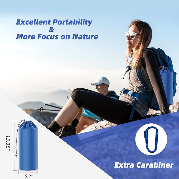 32.68" Extra Wide Sleeping Pad for Camping, Camping Mattress with Pillow, Inflatable Sleeping Pads with Built-in Foot Pump, 5.11" Thickened Sleeping Mat for Backpacking Hiking Tent (Blue)