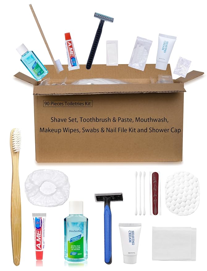Hygiene Kit Bundle Bulk, Travel Size Personal Care Toiletries for Hotel, Home, Camping, Travel, Charity - Individually Wrapped Toiletries Amenities (15 Pack)