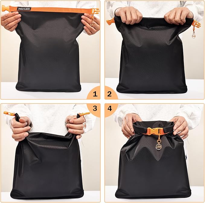 Waterproof Swim Bag for Wet Clothes, Paintable Wet Bag for Beach Swimsuit & Towels Bathing Suit Bag Dry Bag for Kayaking, Soap Travel Case, Orange Band