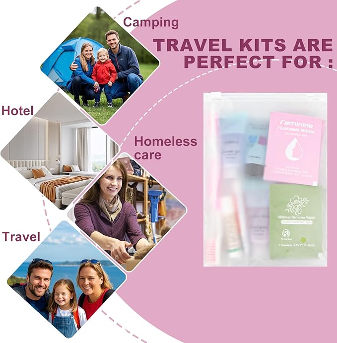 Bulk Hygiene Kits Care Package for Homeless,Basic Toiletry Kits Travel Toothbrush and Toothpaste Set for Homeless Hotel, Home, Camping, Travel, Charity (5)