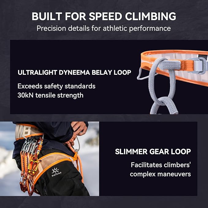 KAILAS Professional Mountaineering Harness Lightweight Rock Climbing Men Ski Harness Adjustable Comfortable