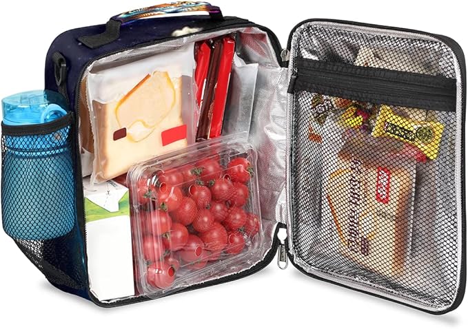 Galaxy Colorful Tiger Insulated Lunch Bag for Girls Boys Teen Cute Tiger Reusable Lunch Box with Shoulder Strap Freezable Thermal Cooler Bag Meal Prep Boxs for School Travel Picnic Beach Lunch Pail