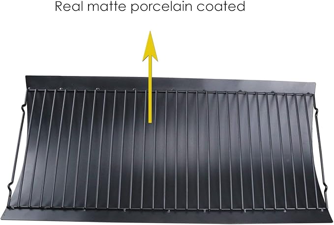 Uniflasy 27 Inches Ash Pan Replacement for Chargriller 1224, 1324, 2121, 2222, 2727, 2828, 2929 Charcoal Grills, Charbroil Replacement Part 17302056 Grill Grates with 2pcs Fire Grate Hanger