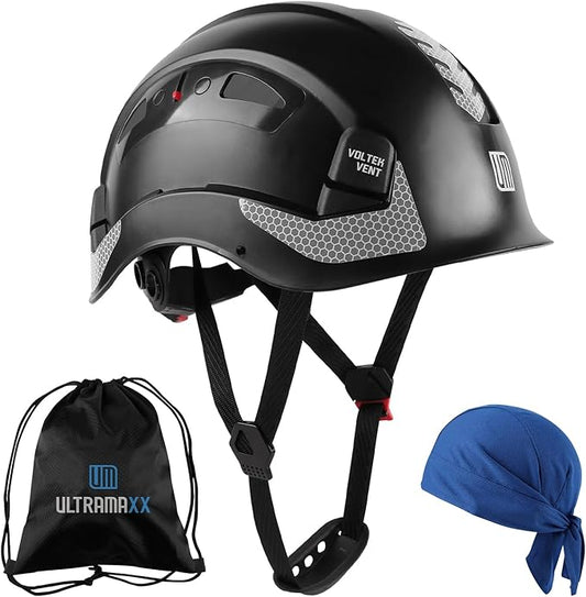 Safety Helmet Hard Hat, ANSI Z89.1 Approved Lightweight Vented Work Helmet, 6-Point Adjustable Ratchet Suspension Hardhat Ideal for Industrial and Construction