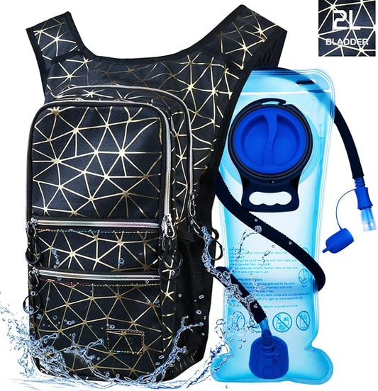 Hydration Backpack Pack, Water Backpack 20L Included 2L Hydration Bladder, Festival Essential - Rave Hydration Pack Hydropack for Hiking, Running, Biking, Festival Gear