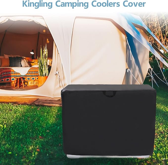 Kingling Cooler Cover, Waterproof Outdoor Rolling Ice Chest Wheeled Camping Cooler Cover