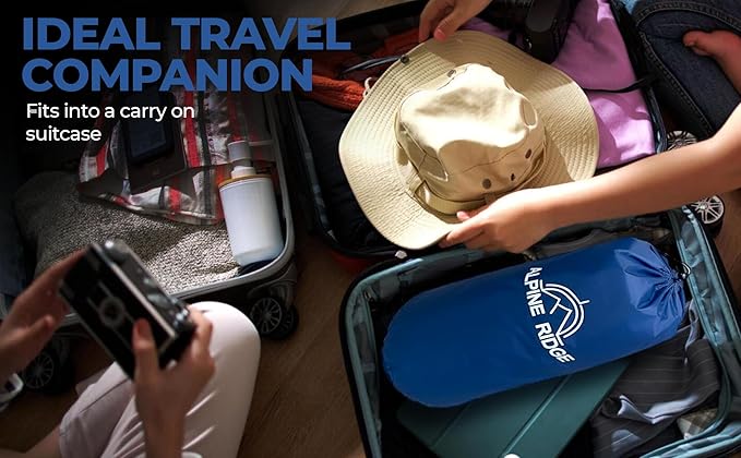 Toddler Travel Bed – Portable Nylon Toddlers Bed with 4-Sided Bumpers – Inflatable Toddler Travel Bed for Camping, Sleepovers – Kids Air Mattress with Built-in Foot Pump