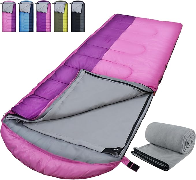 XL 10 Degree Sleeping Bags Waterproof for Adults 350GSM Machine Washable with Compression Sack for 3-4 Season Camping Outdoor