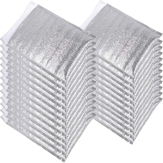 Smilco Reusable Insulation Bags Thermal Box Liners Metalized Liners Lunch Food Box Shopping Bag Insulated Lining Waterproof Insulation Package (15 Pack/ 13 In x 15 In)