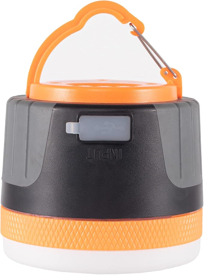 LIT-PaTH LED Camping Light, Rechargeable Lantern with Magnet Base, 4400 mAh, Survival Kit for Emergency, Hurricane, Outage, Large Orange, 1 Pack