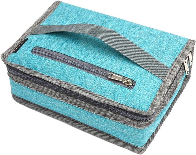 FlowFly Small Insulated Lunch box Portable Soft Bag Mini Cooler Thermal Meal Tote Kit with Handle for Work & School, Sea Blue