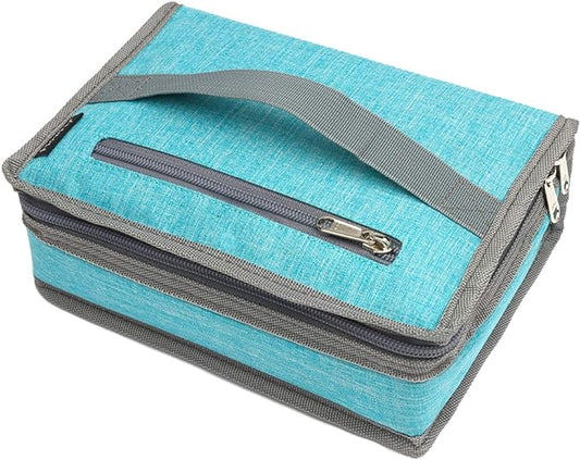 FlowFly Small Insulated Lunch box Portable Soft Bag Mini Cooler Thermal Meal Tote Kit with Handle for Work & School, Sea Blue