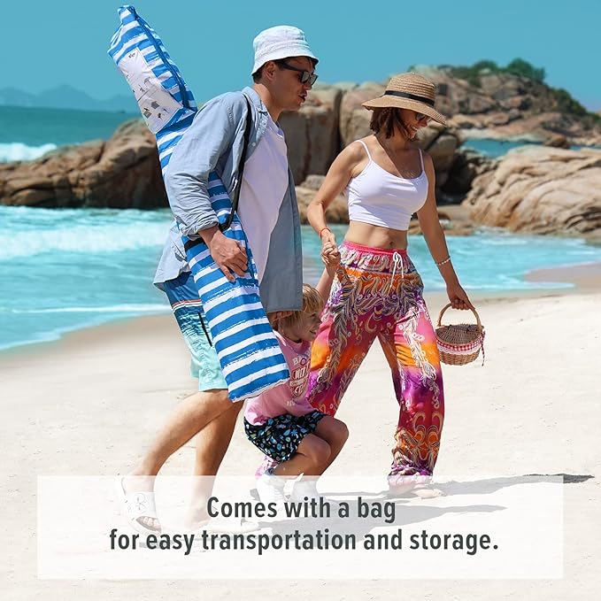 Qipi Beach Cabana - Easy to Set Up Canopy, Waterproof, Portable 6' x 6' Beach Shelter, Included Side Wall, Shade with UPF 50+ UV Protection, Ultimate Sun Umbrella - for Kids, Family & Friends