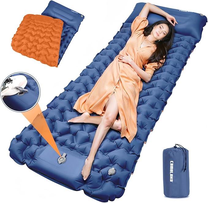 CAMULAND Sleeping Pad for Camping Backpacking Hiking 77.1" x 27.9" Self Inflating Mattress Ultralight Sleeping Mat Inflatable Air Bed