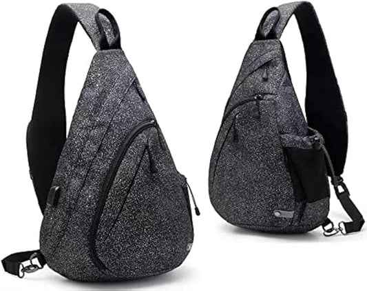 Water-Proof Sling bag/Crossbody Backpack/Shoulder Bag with USB Charging Port for Travel, Hiking, Cycling, Camping