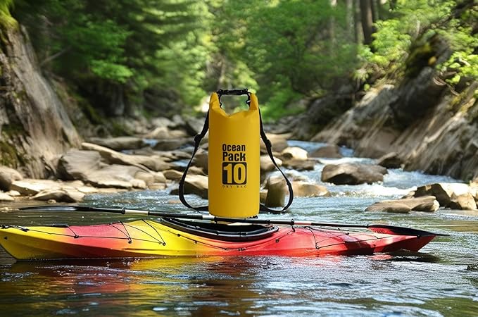 Floating Waterproof Dry Bag Backpack 5L/10L/20L, Roll Top Bag for Kayaking, Rafting, Boating, Swimming, Camping, Hiking, Beach, Fishing, Waterproof Beach Bag. (Gray, 5L)