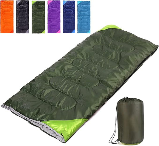 Camping Sleeping Bag for Adults Boys and Girls,Cold and Warm Weather-Summer, Spring, Fall, Lightweight, Waterproof Compact Bag for Camping Gear Equipment, Traveling, and Outdoors