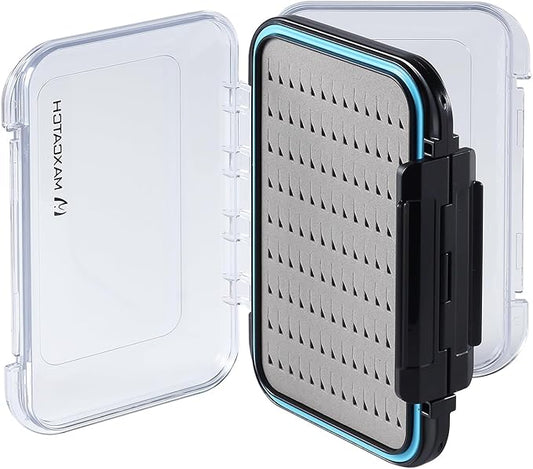 M MAXIMUMCATCH Maxcatch Fly Box Two Sided Waterproof Jig Fly Fishing Boxes for Dry Wet Nymph Flies 4 Sizes Clear Lid