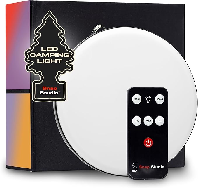 Portable LED Hanging Tent Lights for Camping - Splash Proof IP44 Rated Solar Camping Light Rechargeable - ABS Water Resistant Canopy Lights Outdoor - Chrome Hook for Hanging Downlight - Pack 1