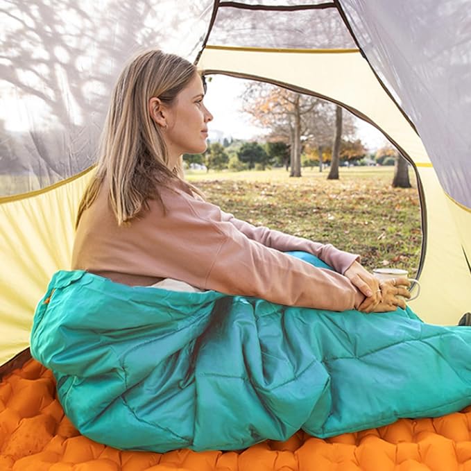 Ultralight Sleeping Bag - Envelope Lightweight Portable, Waterproof, Comfort with Compression Sack - Great for 3 Season Traveling, Camping, Hiking