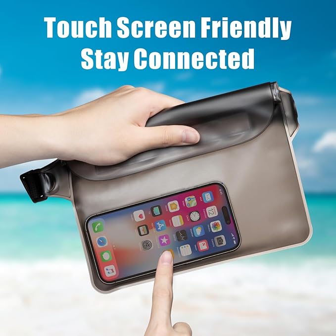 F-color Waterproof Fanny Pack - Waterproof Phone Pouch with Waist Strap - Cruise Essentials 2025 Must Haves Waterproof Pouch Dry Bag Keep Phone Valuables Safe for Beach Kayaking Boating Fishing