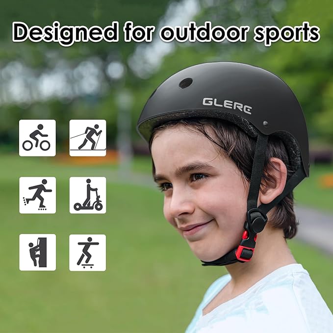 Glerc Warrior Kids Bike Helmet, Adjustable Toddler Helmet for Age 3-16 Years Boys Girls, Sport Helmet for Skateboard Scooter Skating Skiing Climbing & Lightweight, Multiple Colors