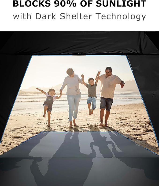 Venustas Beach Tent Sun Shelter for 3-10 Person, UPF 50+ UV Protection Canopy, Lightweight and Easy Setup Cabana, Portable Beach Shade