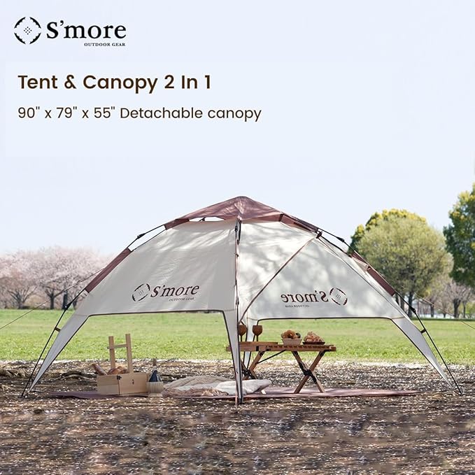 S'more Emergency Tent Shelter, Survival Tent for 2 Person, Lightweight and Portable Sun Shade Shelter, UFP 30+ Waterproof and Windproof Tent for Camping, Hiking, Backpacking and Outdoor Activities