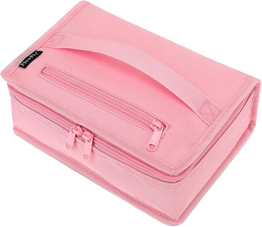 FlowFly Small Insulated Lunch box Portable Soft Bag Mini Cooler Thermal Meal Tote Kit with Handle for Work & School, Pink
