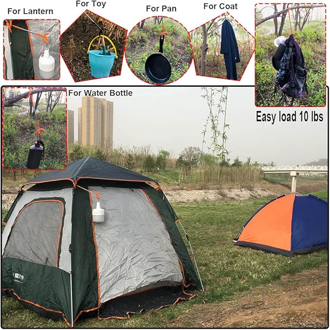 Camping Lantern Hook Hanger Tent Light Outdoor Lamp Hanger Non-Slip for Camping Hiking - 2pcs