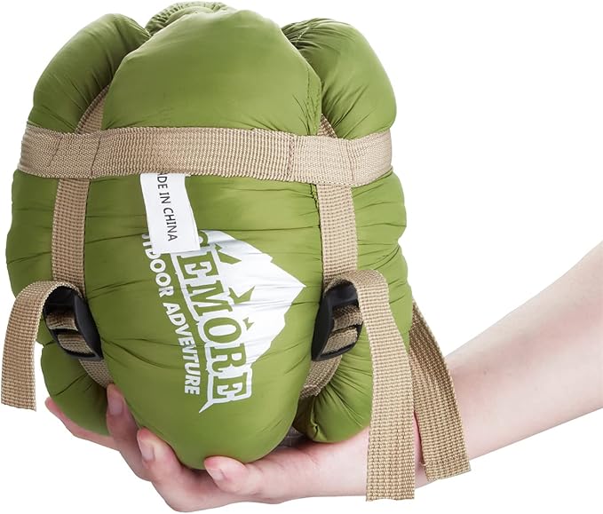 AGEMORE Ultralight Warm Weather Sleeping Bag, Portable Lightweight Waterproof Compact Sleeping Bag with Compression Sack, Fit for Kids Teens or Adults Outdoor Camping, Backpacking & Hiking