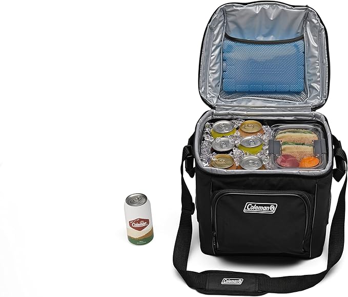 Coleman Chiller Insulated Soft Cooler, Leakproof 9/16/30 Can Cooler with 12+ Hour Ice Retention, Made with Recycled Materials, Great for Lunch, Camping, Beach, Pool, Sports, & More