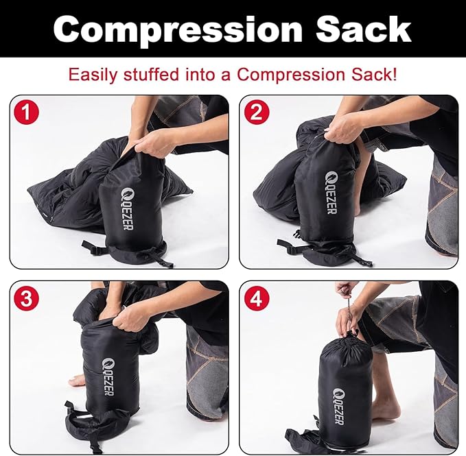 Ultralight Down Sleeping Bag for Adults with 600 Fill Power, Compact Sleeping Bag with Compression Sack for Backpacking, Hiking and Camping