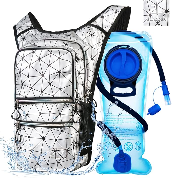 Hydration Backpack Pack, Water Backpack 20L Included 2L Hydration Bladder, Festival Essential - Rave Hydration Pack Hydropack for Hiking, Running, Biking, Festival Gear