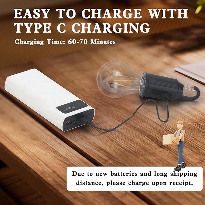 Battery Operated Rechargeable LED Lights Bulbs 2w 2700k Soft White Outdoor Waterproof,3 Light Modes,Vintage Candle Shape,for Gazebo Chandelier,Camping,Backup,Pergola,1pack USB Cordless Bulb