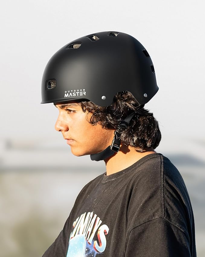 OutdoorMaster Skateboard Cycling Helmet-Beetles Snug,Bike Helmet for Adults, Youth & Kids-Two Removable Liners Ventilation Multi-Sport Commuter Scooter Roller Skate Inline Skating Longboard